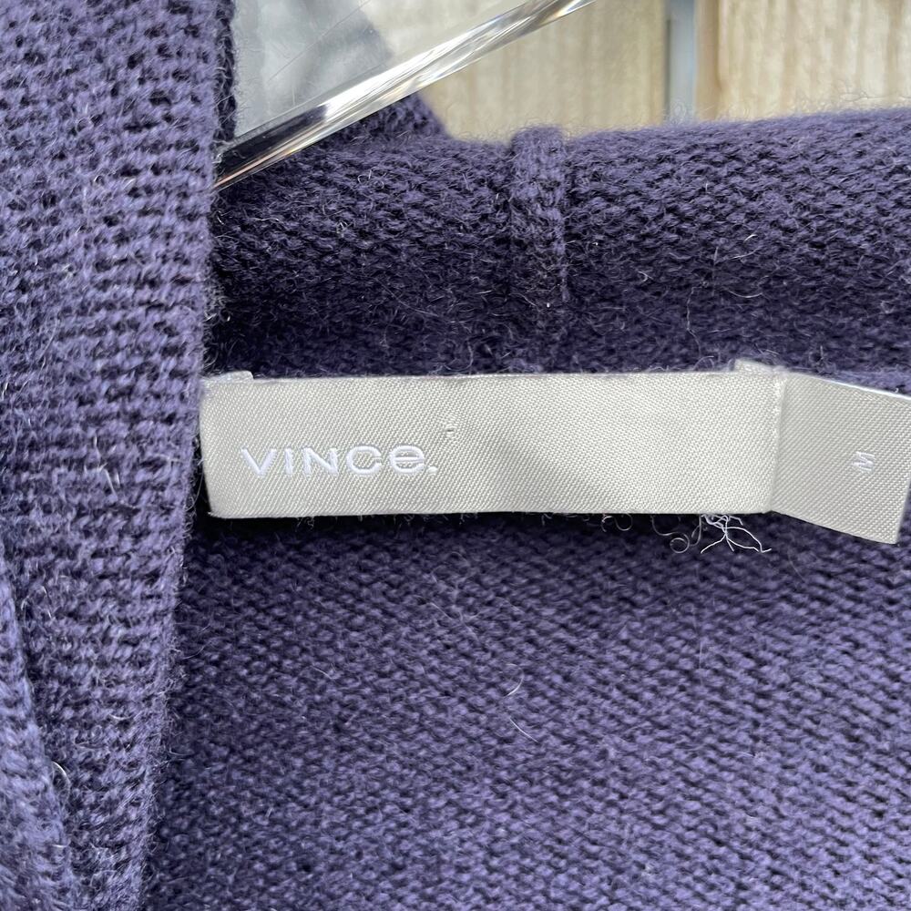 Vince Sweater Knit Hoodie Casual Pullover Blue Size Medium Cashmere - Picture 7 of 7